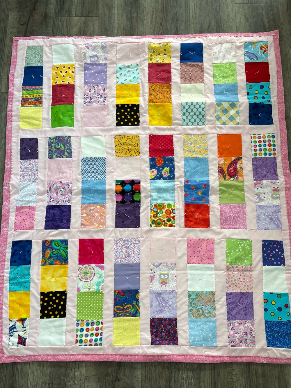 Handmade Patchwork Baby Quilt - Multicolor